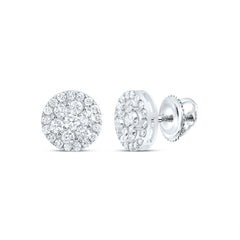 1 3/8CTW DIA CN ROUND FLOWER STUD EARRING