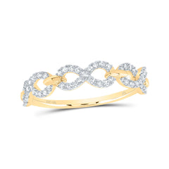 10K Yellow Gold 1/4 CTW-Natural Diamond Fashion Infinity Ring 1.74 Gram