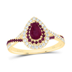 1/5CTW-DIA ANA M 1/5CTW-RD-RU 6X4MM PS-RU NAT GEM DOUBLE HALO BRIDAL RING