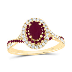 1/5CTW-DIA ANA M 1/5CTW-RD-RU 6X4MM OV-RU NAT GEM DOUBLE HALO BRIDAL RING