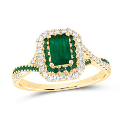 1/5CTW-DIA ANA M 1/5CTW-RD-EM 6X4MM EM-EM NAT GEM DOUBLE HALO BRIDAL RING