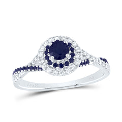 1/5CTW-DIA ANA M 1/5CTW-RD-BS 4MM RD-BS NAT GEM DOUBLE HALO BRIDAL RING