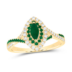 1/5CTW-DIA ANA M 1/6CTW-RD-EM 6X3MM MQ-EM NAT GEM DOUBLE HALO BRIDAL RING