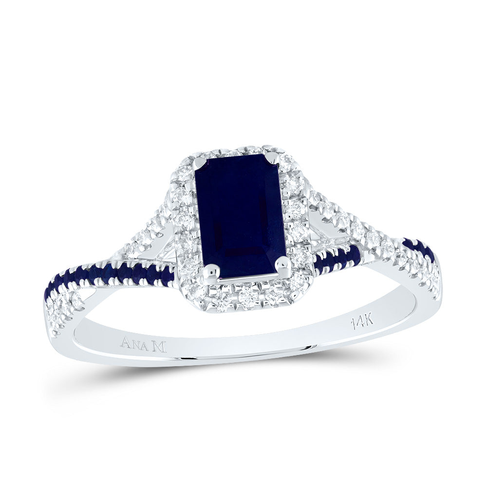 1/6CTW-DIA ANA M 1/10CTW-RD-BS 6X4MM EM-BS NAT GEM SINGLE HALO BRIDAL RING