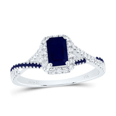 1/6CTW-DIA ANA M 1/10CTW-RD-BS 6X4MM EM-BS NAT GEM SINGLE HALO BRIDAL RING