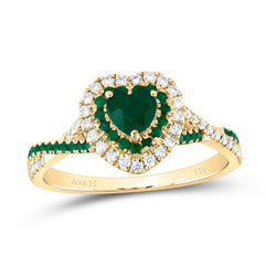 1/5CTW-DIA ANA M 1/5CTW-RD-EM 4.5MM HT-EM NAT GEM DOUBLE HALO BRIDAL RING