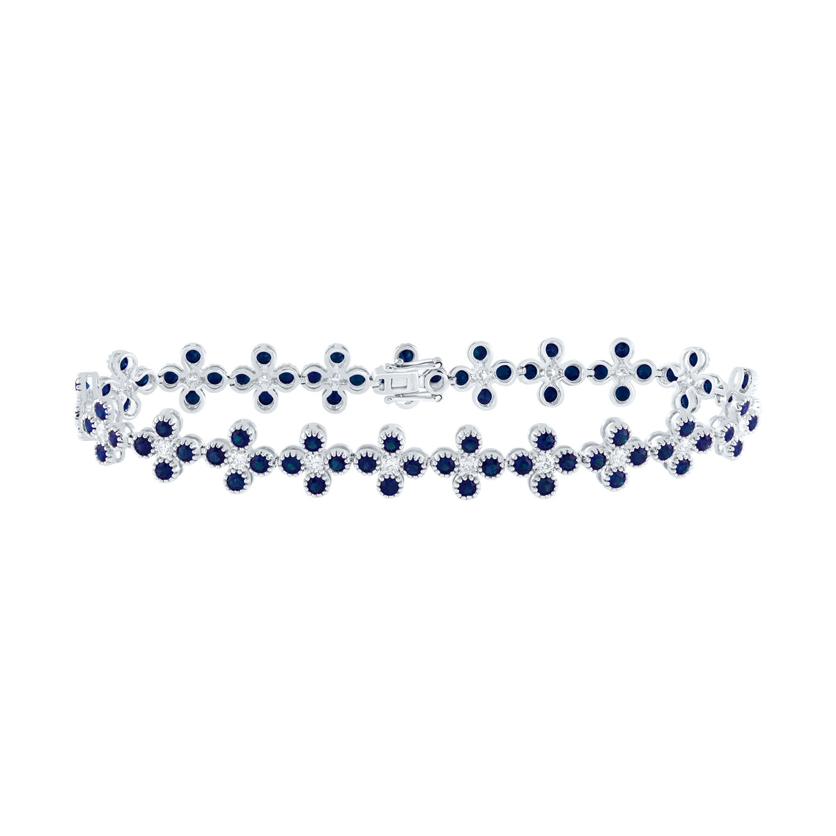 7/8CTW-DIA ANA M 4CTW RD-BS NAT GEM CLOVER BRACELET (7 INCH)