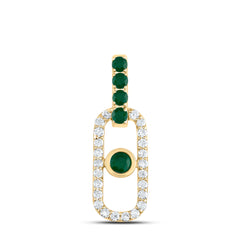1/5CTW-DIA ANA M 1/4CTW RD-EM NAT GEM PAPER CLIP PENDANT