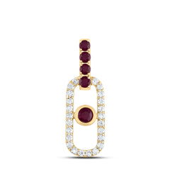 1/5CTW-DIA ANA M 1/3CTW RD-RU NAT GEM PAPER CLIP PENDANT
