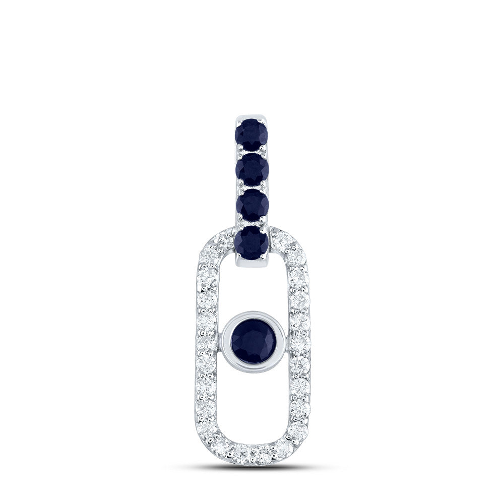 1/5CTW-DIA ANA M 1/3CTW RD-BS NAT GEM PAPER CLIP PENDANT