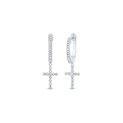 1/6 CTW-DIA NK CROSS DANGLING EARRING