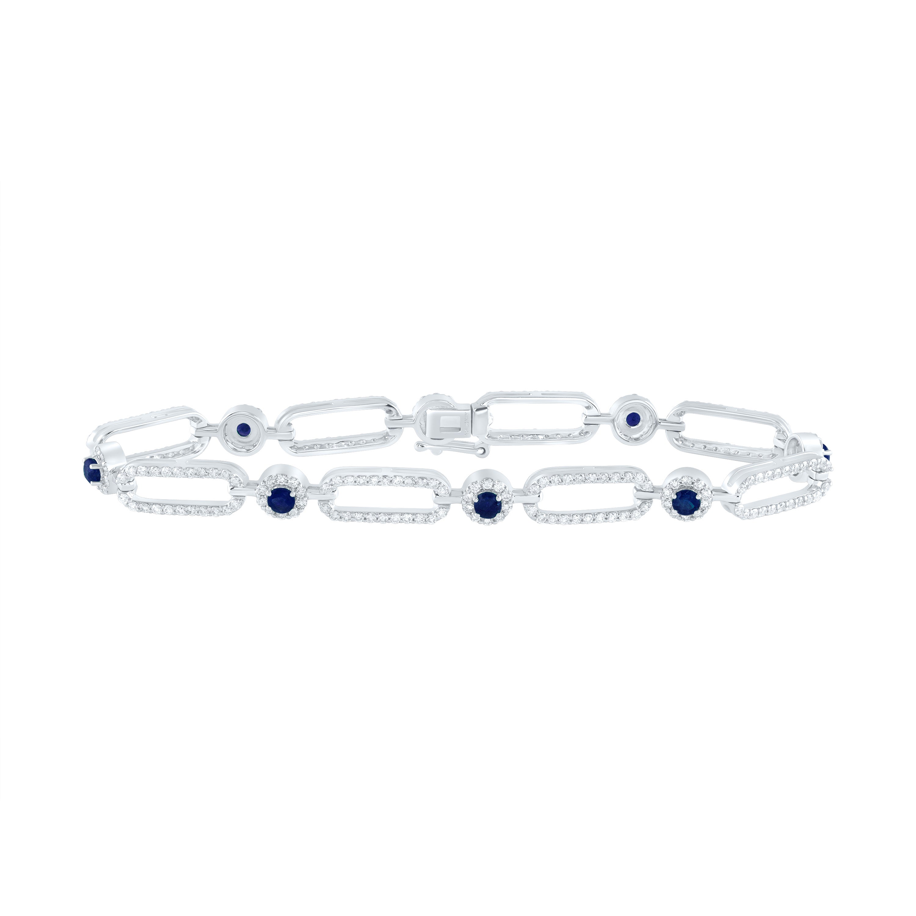 2 CTW-DIA ANA M 1CTW RD-BS NAT GEM PAPER CLIP BRACELET (7 INCH)