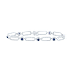 2 CTW-DIA ANA M 1CTW RD-BS NAT GEM PAPER CLIP BRACELET (7 INCH)