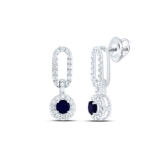 1/3CTW-DIA ANA M 1/4CTW RD-BS NAT GEM PAPER CLIP EARRING