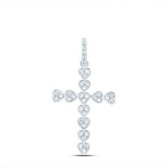 1/2CTW-DIA ANA M FASHION HEART CROSS PENDANT
