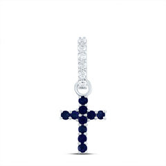 1/20CTW-DIA ANA M 1/5CTW-RD-BS NAT GEM CROSS PENDANT