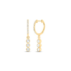 14K Yellow Gold 3/8 CTW-Natural Diamond Fashion Dangling Earring 1.77 Gram