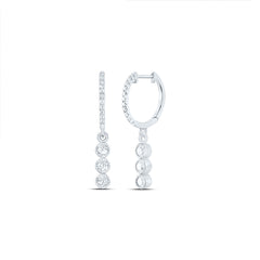 14K White Gold 3/8 CTW-Natural Diamond Fashion Dangling Earring 1.76 Gram