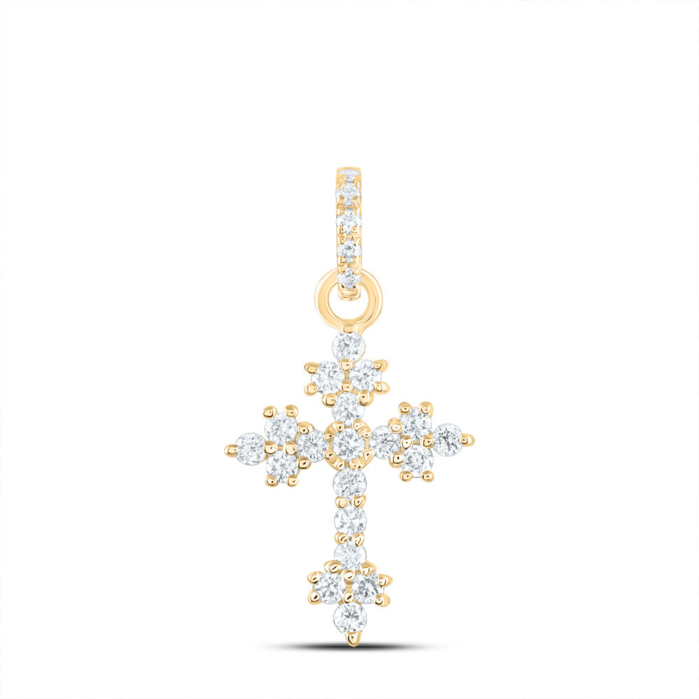1/6CTW-DIA ANA M FASHION CROSS PENDANT