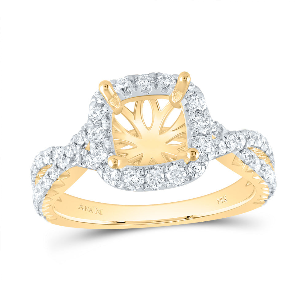 3/4CTW-DIA ANA M 2CT-CCU SEMI-MOUNT SINGLE HALO ENGAGEMENT RING