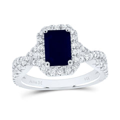 3/4CTW-DIA ANA M 8X5.5MM-OCT-BS NAT GEM SINGLE HALO ENGAGEMENT RING