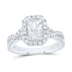 3/4CTW-DIA ANA M 1 3/4CT-COCT SEMI-MOUNT SINGLE HALO ENGAGEMENT RING