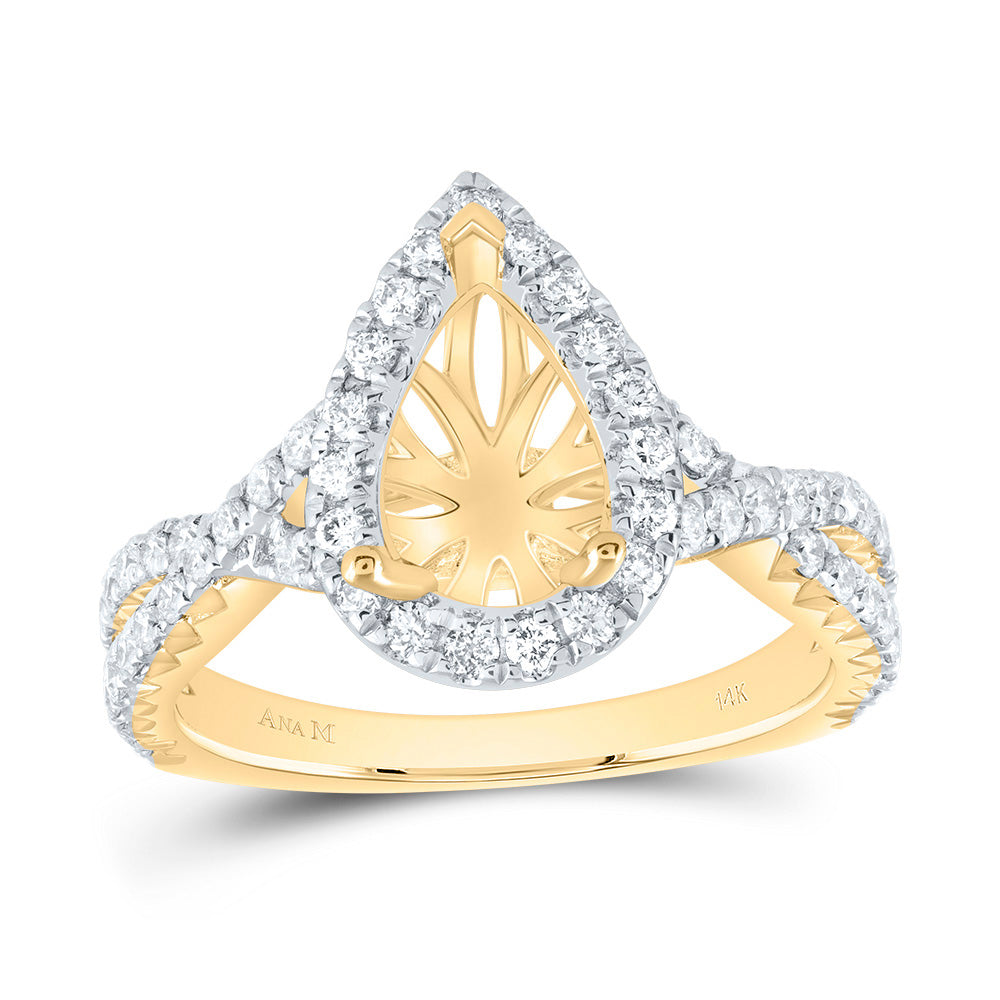 3/4CTW-DIA ANA M 1 3/4CT-CPS SEMI-MOUNT SINGLE HALO ENGAGEMENT RING