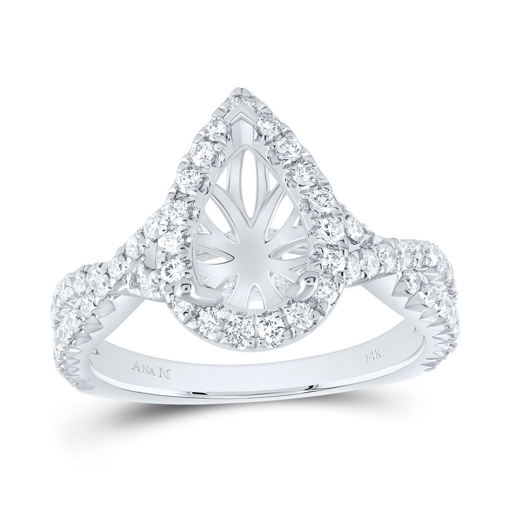 3/4CTW-DIA ANA M 1 3/4CT-CPS SEMI-MOUNT SINGLE HALO ENGAGEMENT RING