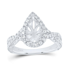 3/4CTW-DIA ANA M 1 3/4CT-CPS SEMI-MOUNT SINGLE HALO ENGAGEMENT RING