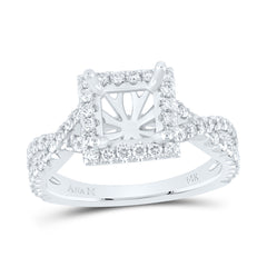 3/4CTW-DIA ANA M 1 1/2CT-CPR SEMI-MOUNT SINGLE HALO ENGAGEMENT RING