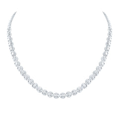 14K White Gold 5 3/4 CTW-Natural Diamonde Fashion Tennis Necklace (18 Inch ) 31.47 Gram