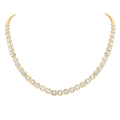 14K Yellow Gold 3 3/4 CTW-Natural Diamonde Fashion Tennis Necklace(18 Inch ) 29.54 Gram
