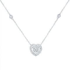 3/4CTW-DIA ANA M FASHION HEART NECKLACE(18 INCH)