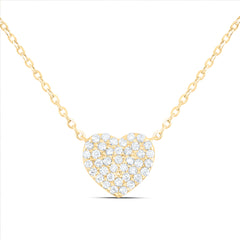 1/4CTW-DIA CN FASHION HEART NECKLACE (18 INCH)