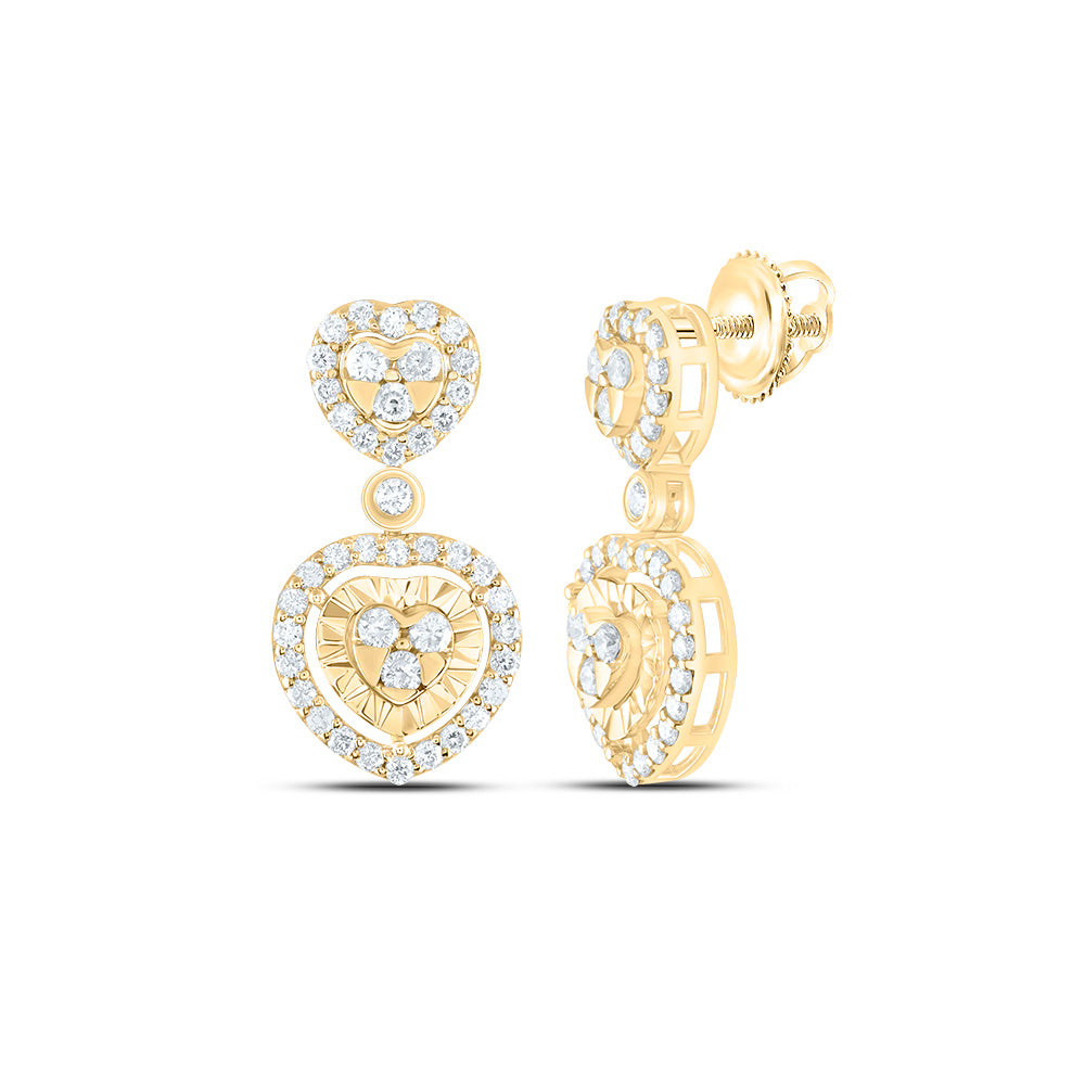 1/2CTW-DIA CN FASHION HEART DANGLING EARRING
