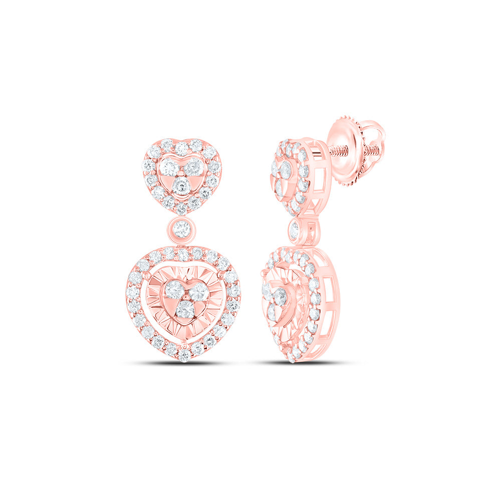 1/2CTW-DIA CN FASHION HEART DANGLING EARRING