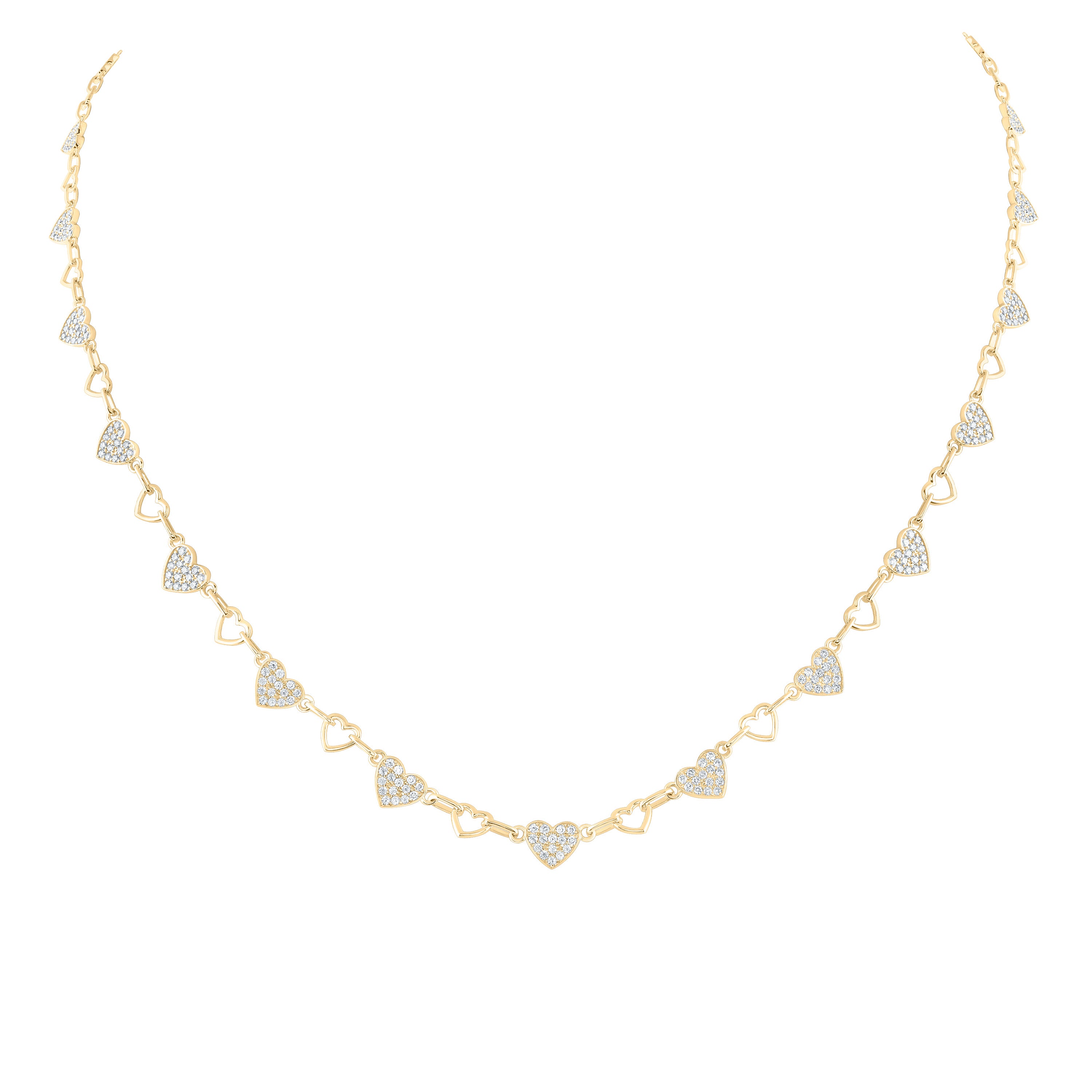 1 1/4CTW-DIA ANA M FASHION HEART NECKLACE (17 INCH)