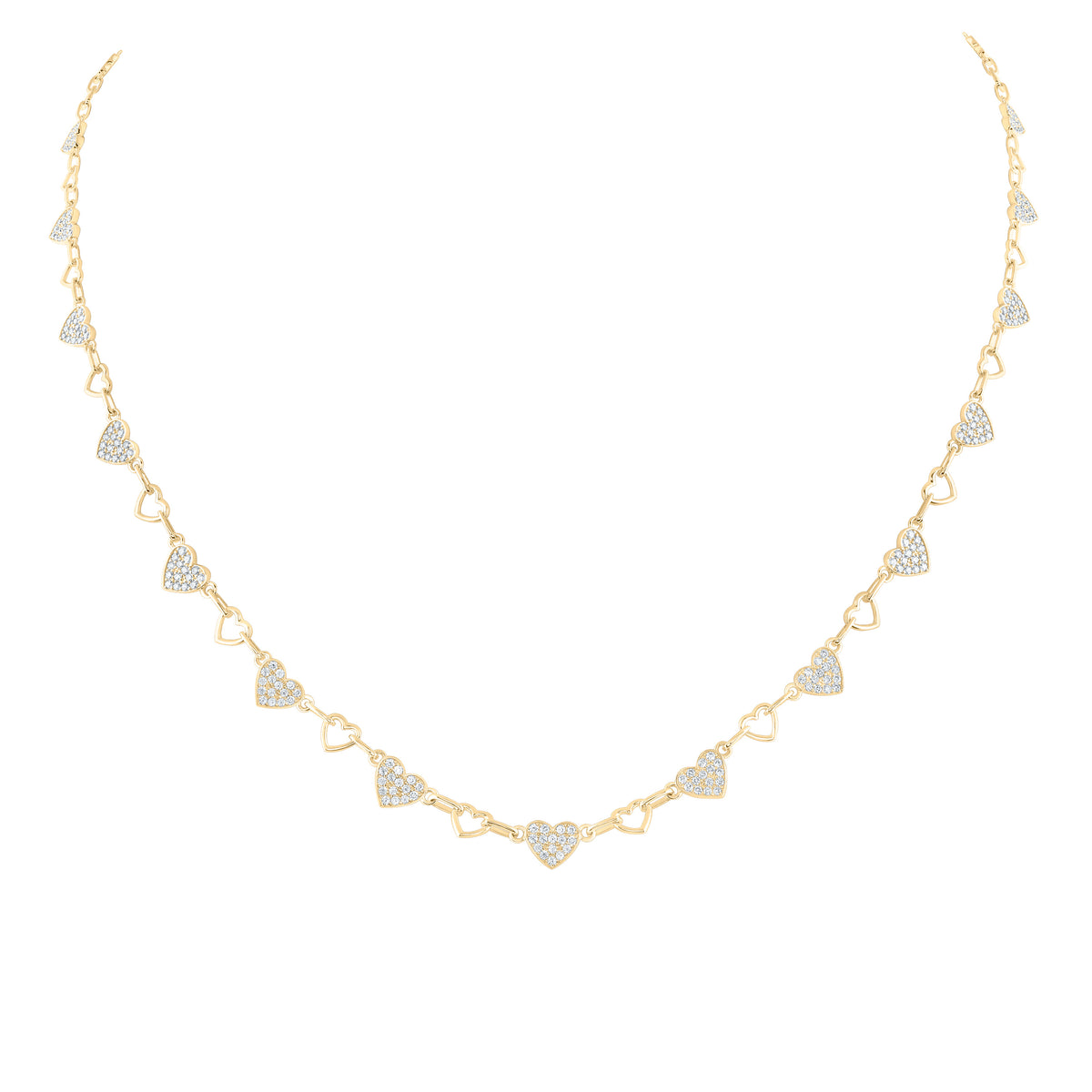 1 1/4CTW-DIA ANA M FASHION HEART NECKLACE (17 INCH)