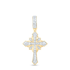 3/8 CTW-P1 DIA CROSS MENS CHARM