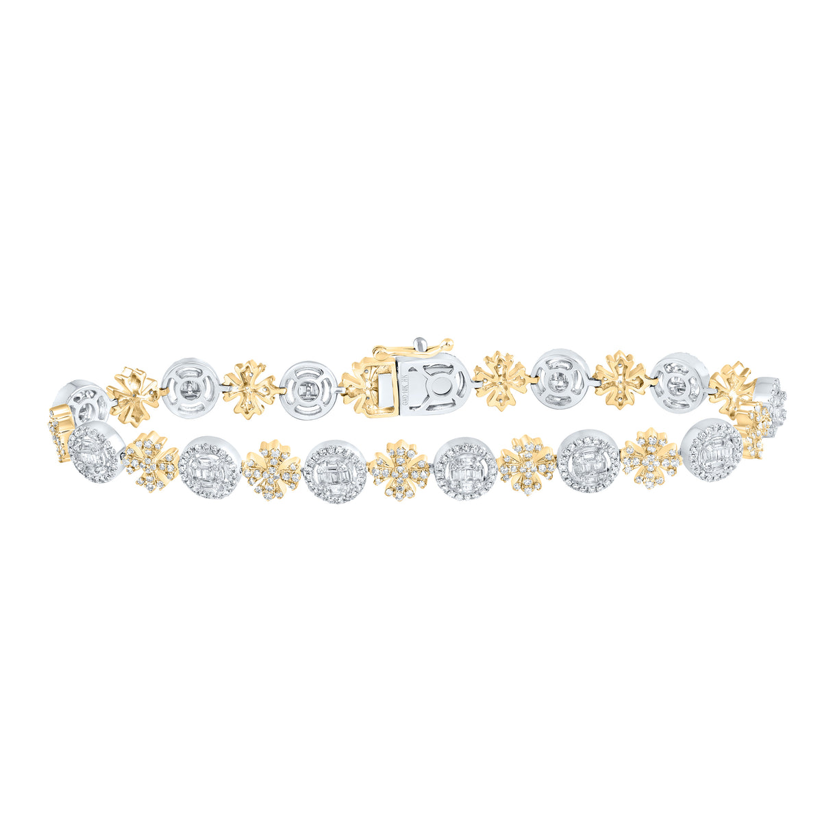 2 3/8CTW-DIA NK CROME CROSS BRACELET (8 INCH)