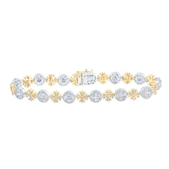 2 3/8CTW-DIA NK CROME CROSS BRACELET (8 INCH)