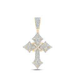 1 3/4CTW-DIA NK CROME CROSS MENS CHARM
