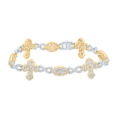5 3/8CTW-DIA NK CROSS INFINITY MENS BRACELET (8 INCH)