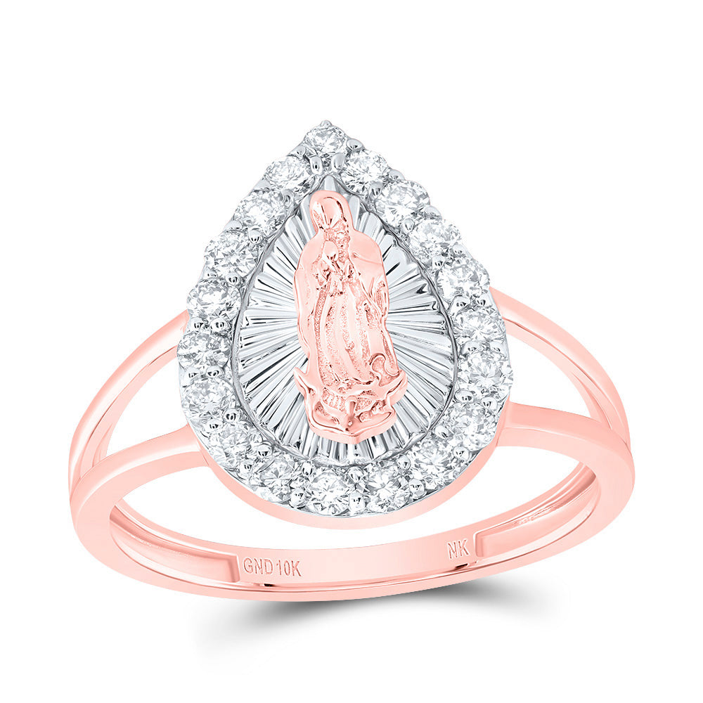 1/2CTW-DIA NK FASHION VIRGIN MOTHER MARY PEAR LADIES RING