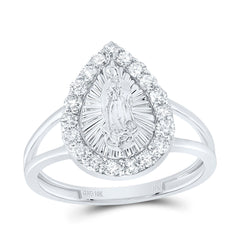 1/2CTW-DIA NK FASHION VIRGIN MOTHER MARY PEAR LADIES RING