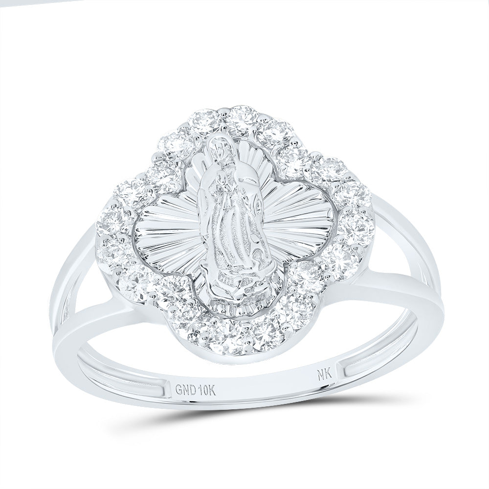 1/2CTW-DIA NK FASHION VIRGIN MOTHER MARY CLOVER LADIES RING