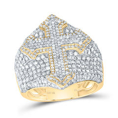 2 1/2CTW-DIA NK CROSS MENS RING