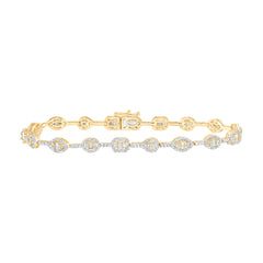 10K Yellow Gold 1 3/8 CTW-Natural Diamond Fashion Bracelet (7 Inch ) 6.95 Gram