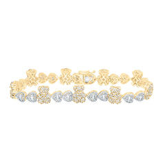 3 1/3CTW-DIA NK TEDDYBEAR HEART BRACELET (7 INCH)