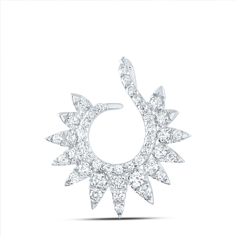14K White Gold 1/2 CTW-Natural Diamond Fashion Pendant 1.20 Gram